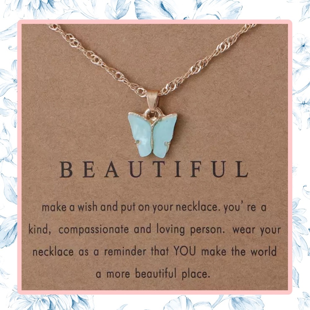 🎀 BUTTERFLY NECKLACE PRESENT BOHEMIAN WORLD LIFE GOLDEN CHAIN BIRTHDAY GIFT